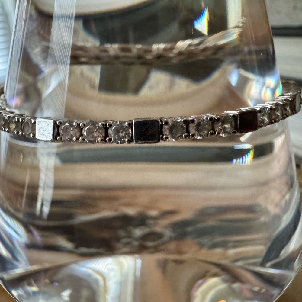 Elegant Silver and CZ Women's Bracelet - 7” - Picture 2 of 8